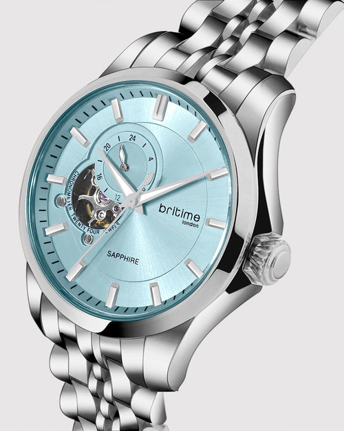Silver With Sky Blue