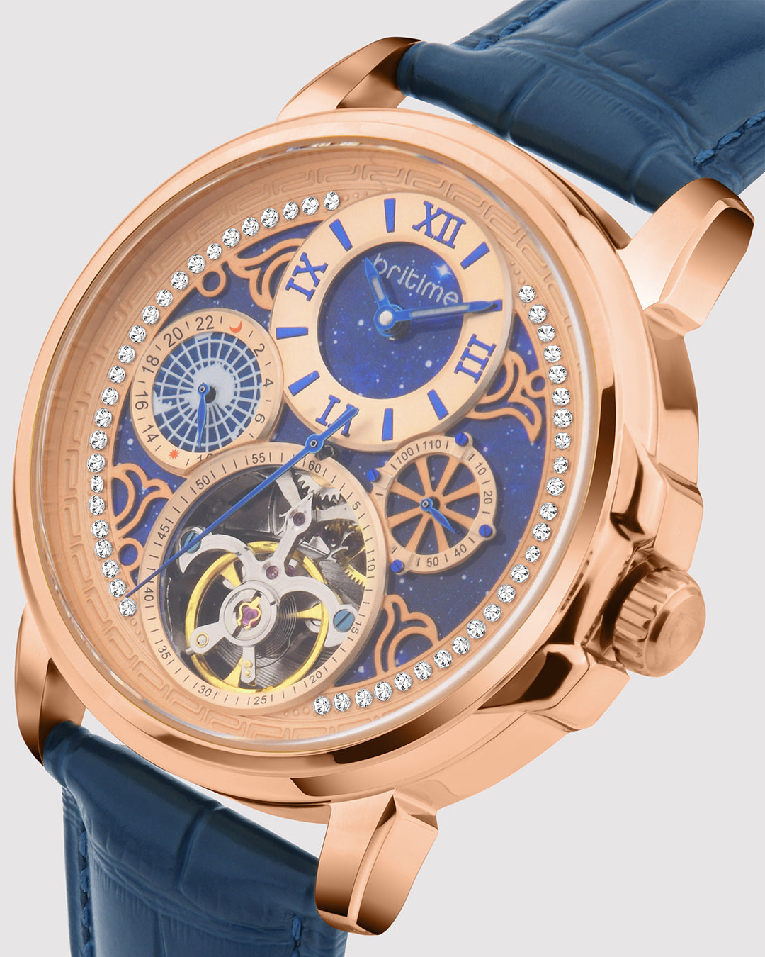 Blue With Rosegold