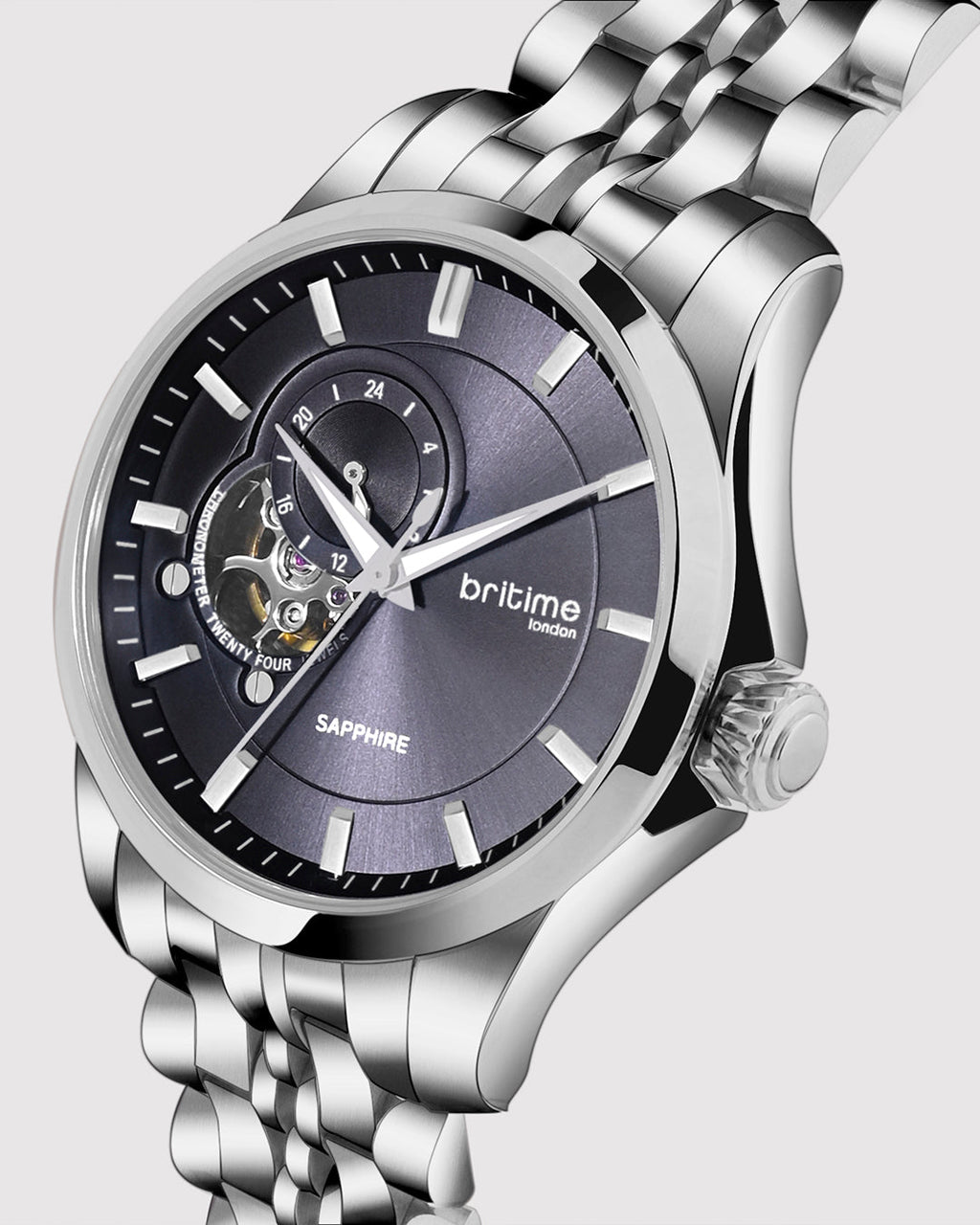 Silver With Blue