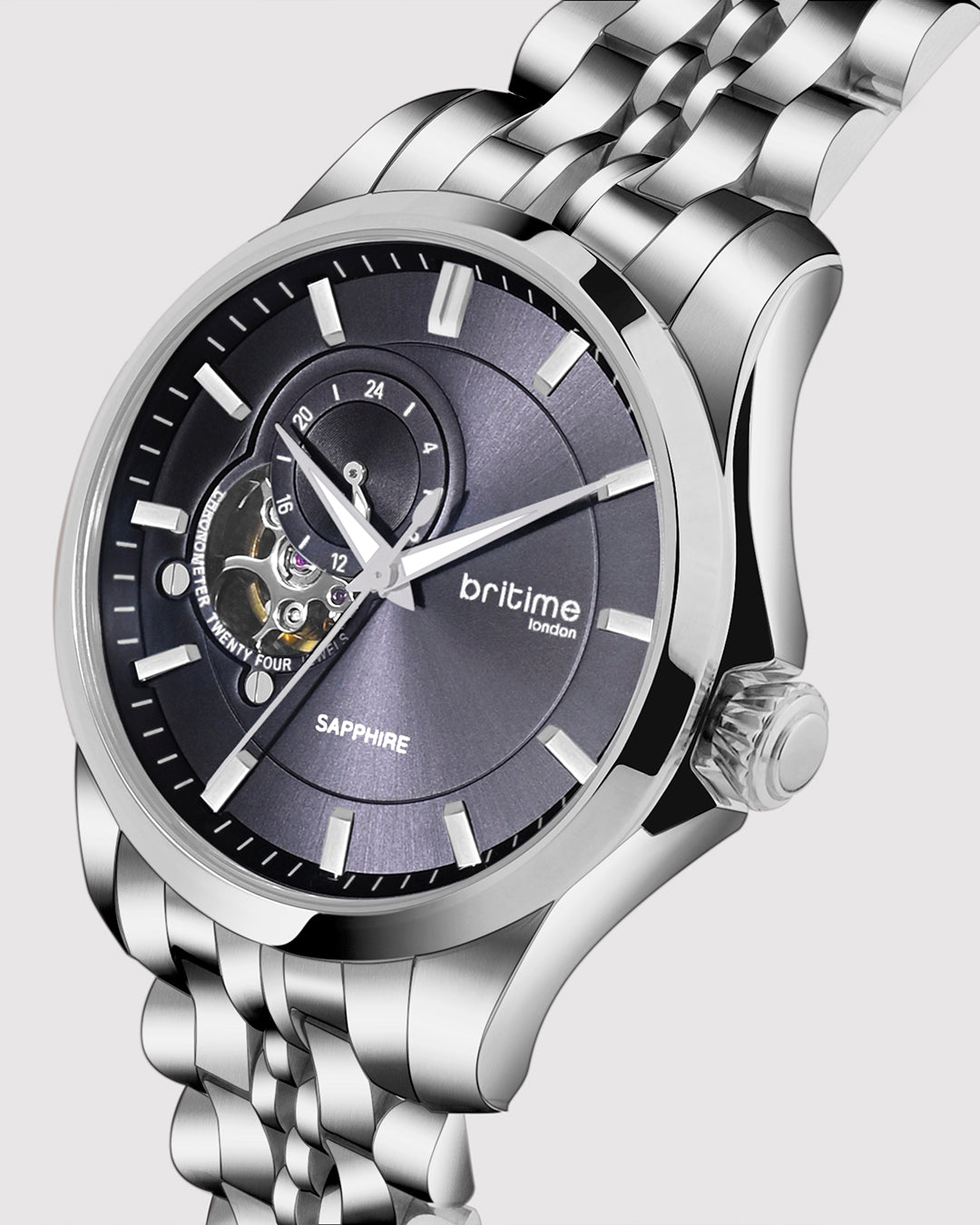 Silver With Blue