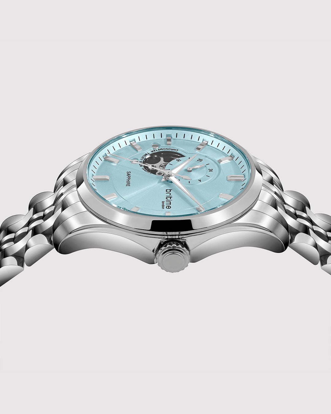Silver With Sky Blue