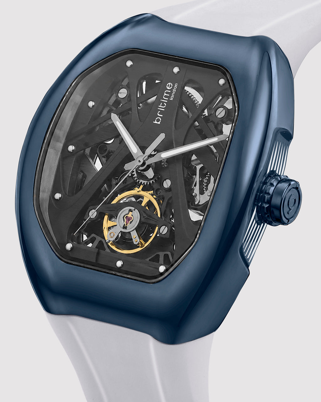 Silver With Navy Blue