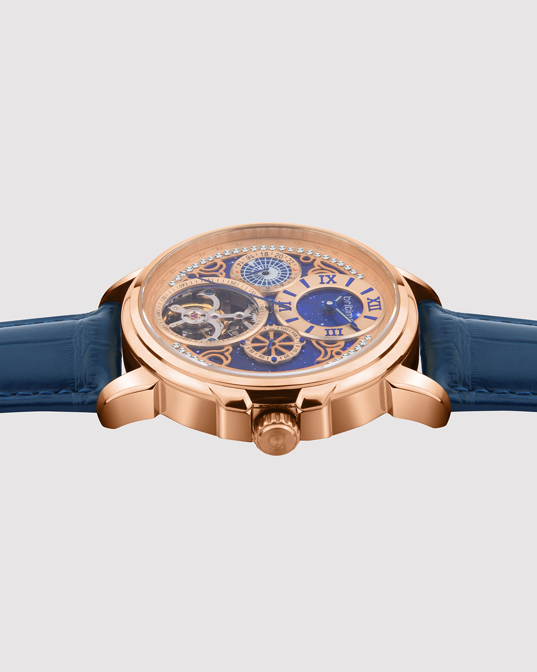 Blue With Rosegold