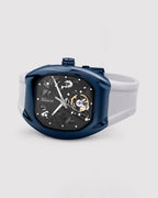 Silver With Navy Blue