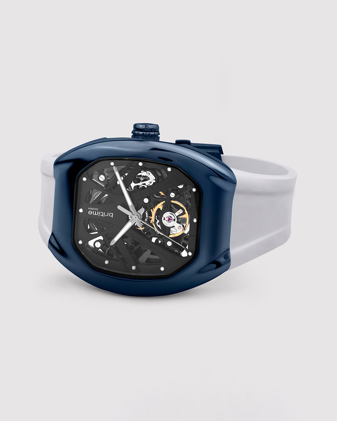 Silver With Navy Blue