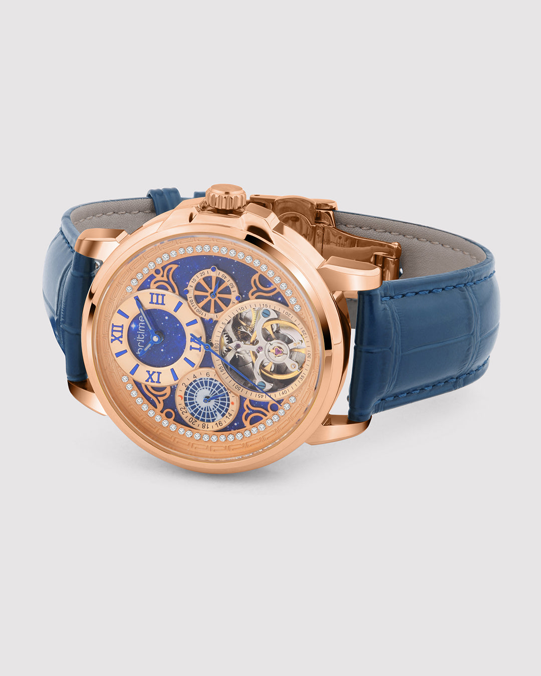 Blue With Rosegold