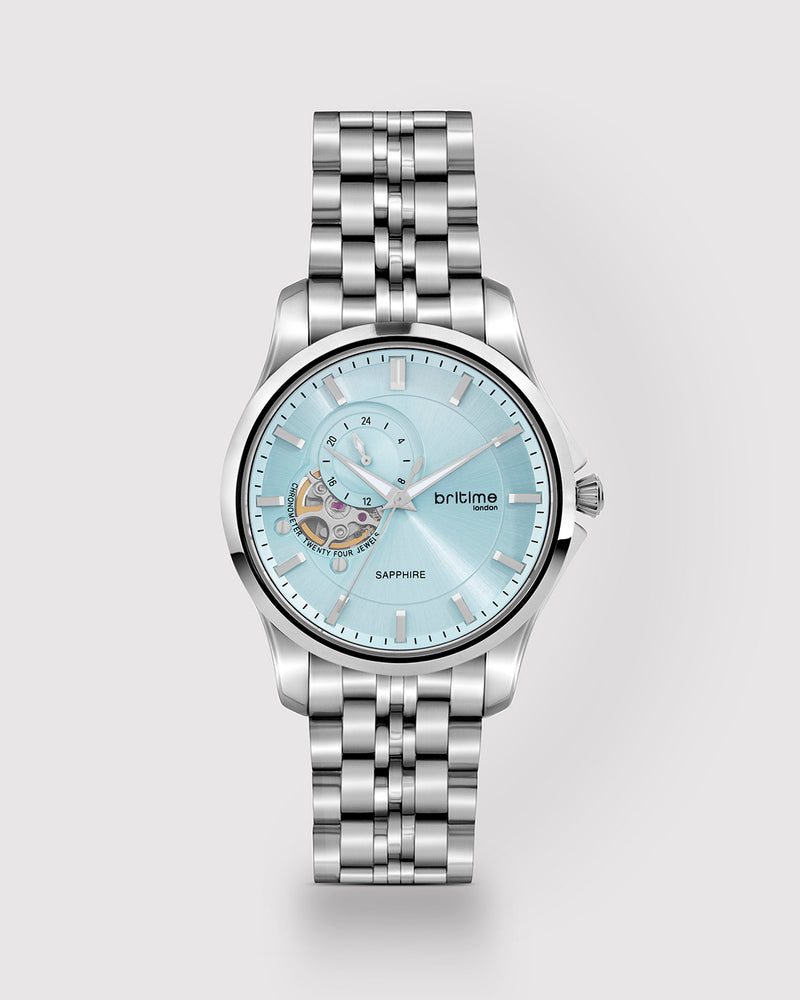 Silver With Sky Blue