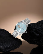 Silver With Sky Blue
