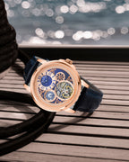 Blue With Rosegold