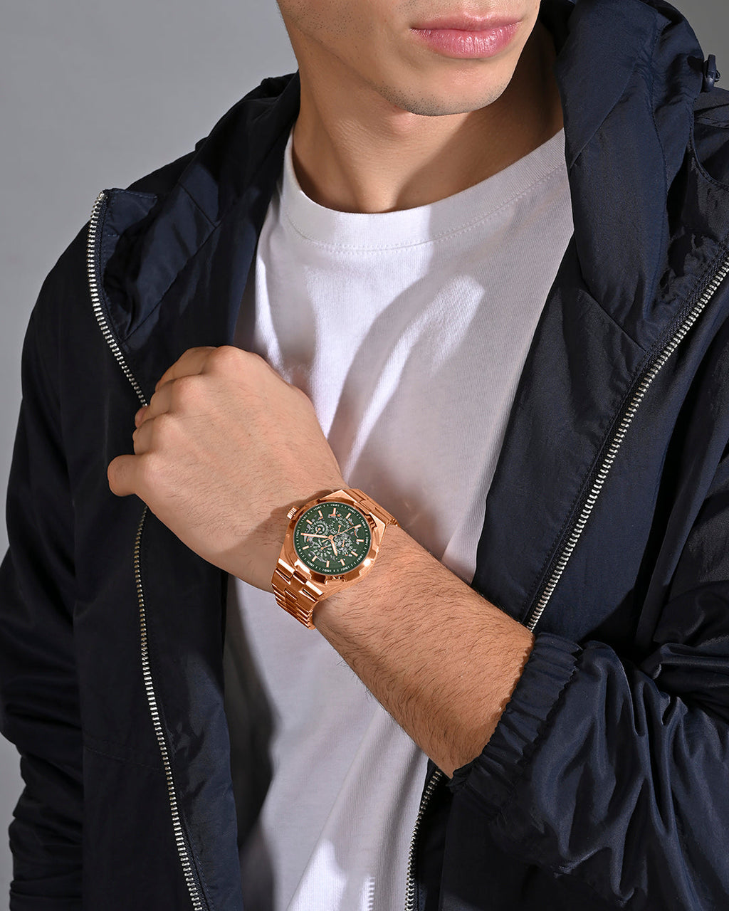 Rose Gold With Green