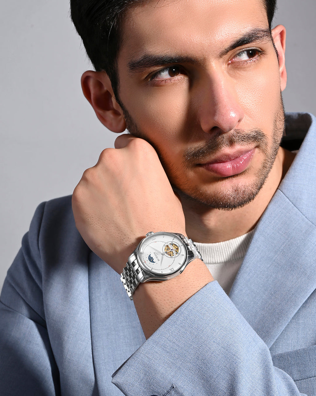 Silver With White