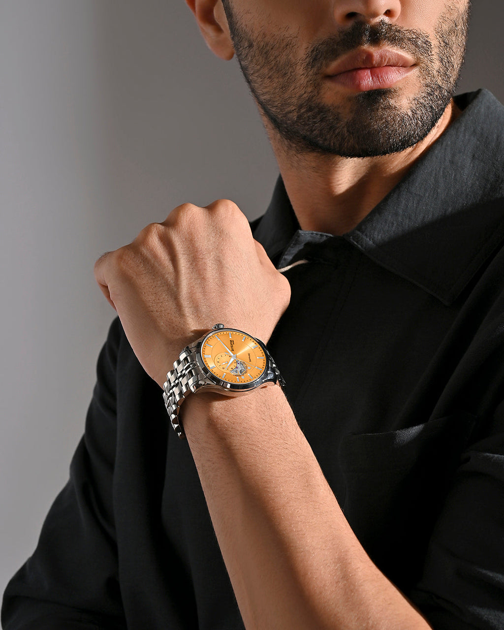 Silver With Orange