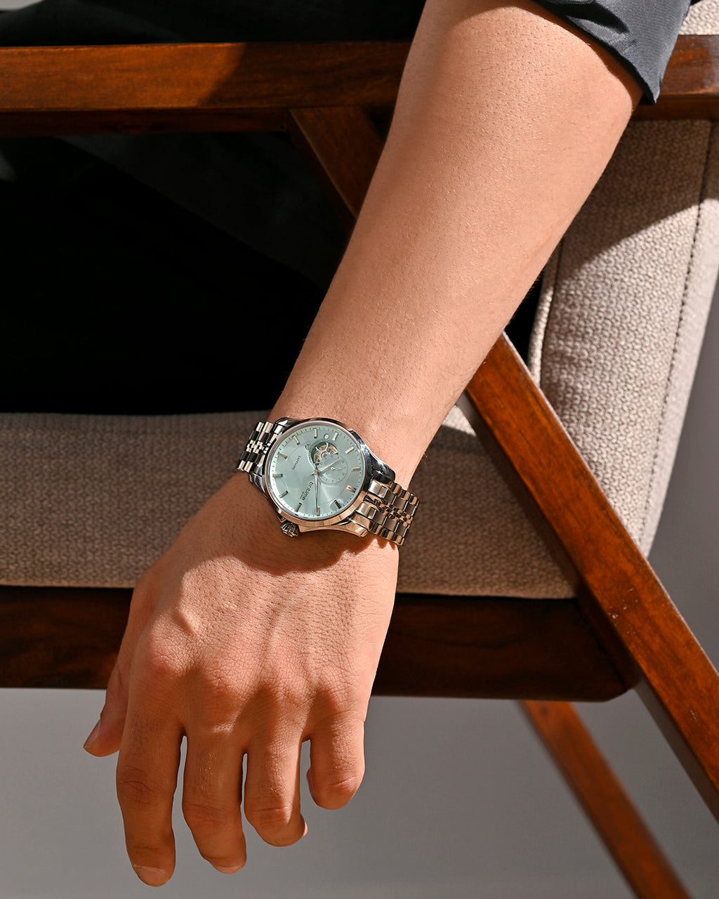 Silver With Sky Blue