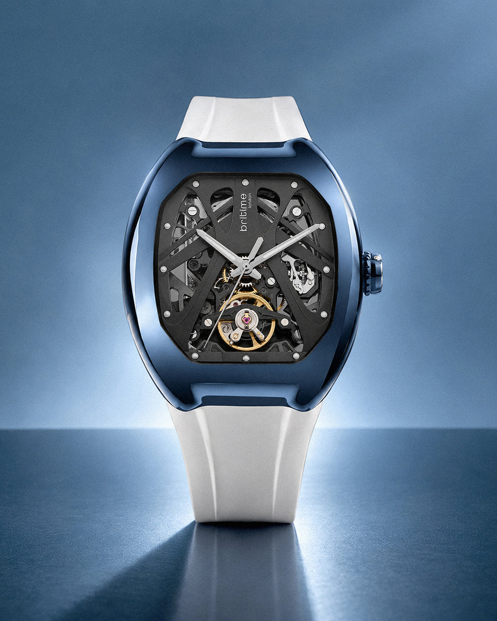 Silver With Navy Blue