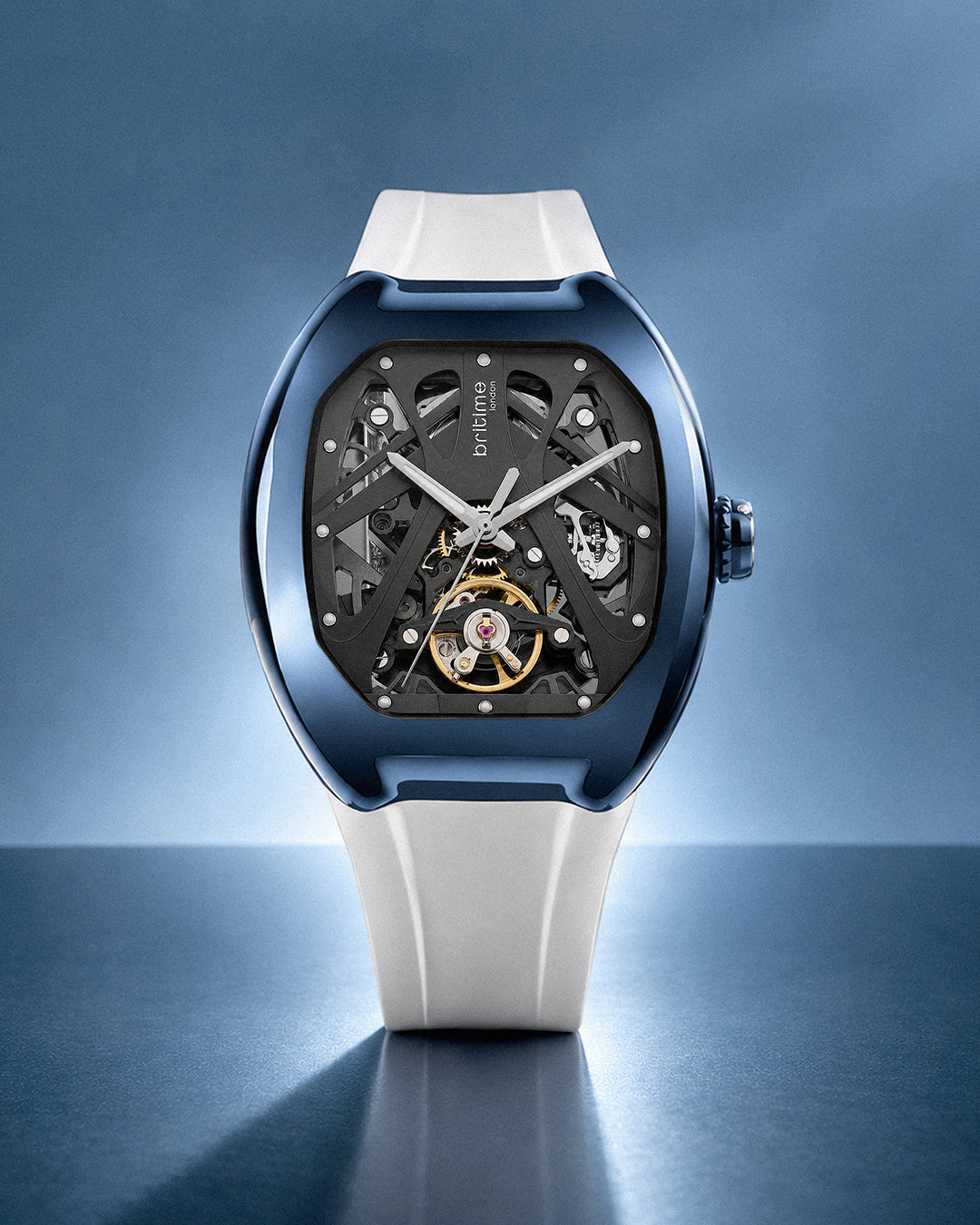 Silver With Navy Blue