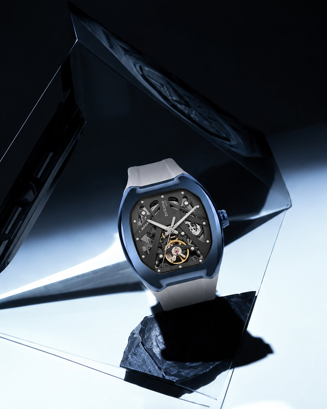 Silver With Navy Blue
